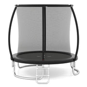 Trampolino da esterno 244 x 240 x 60 cm maggiore sicurezza facile accesso design moderno in acciaio zincato nero 20_0014506