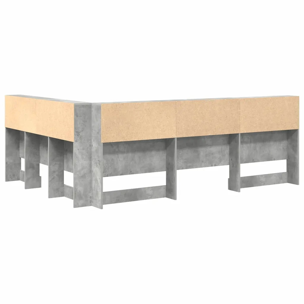 Testata contenitore Grigio cemento 150 cm Legno multistrato 3335496