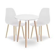 Set da pranzo scandinavo Kami con tavolo rotondo e 2 sedie Wat