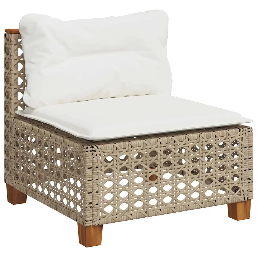 Set Divani da Giardino 7 pz con Cuscini Beige in Polyrattan 3261748