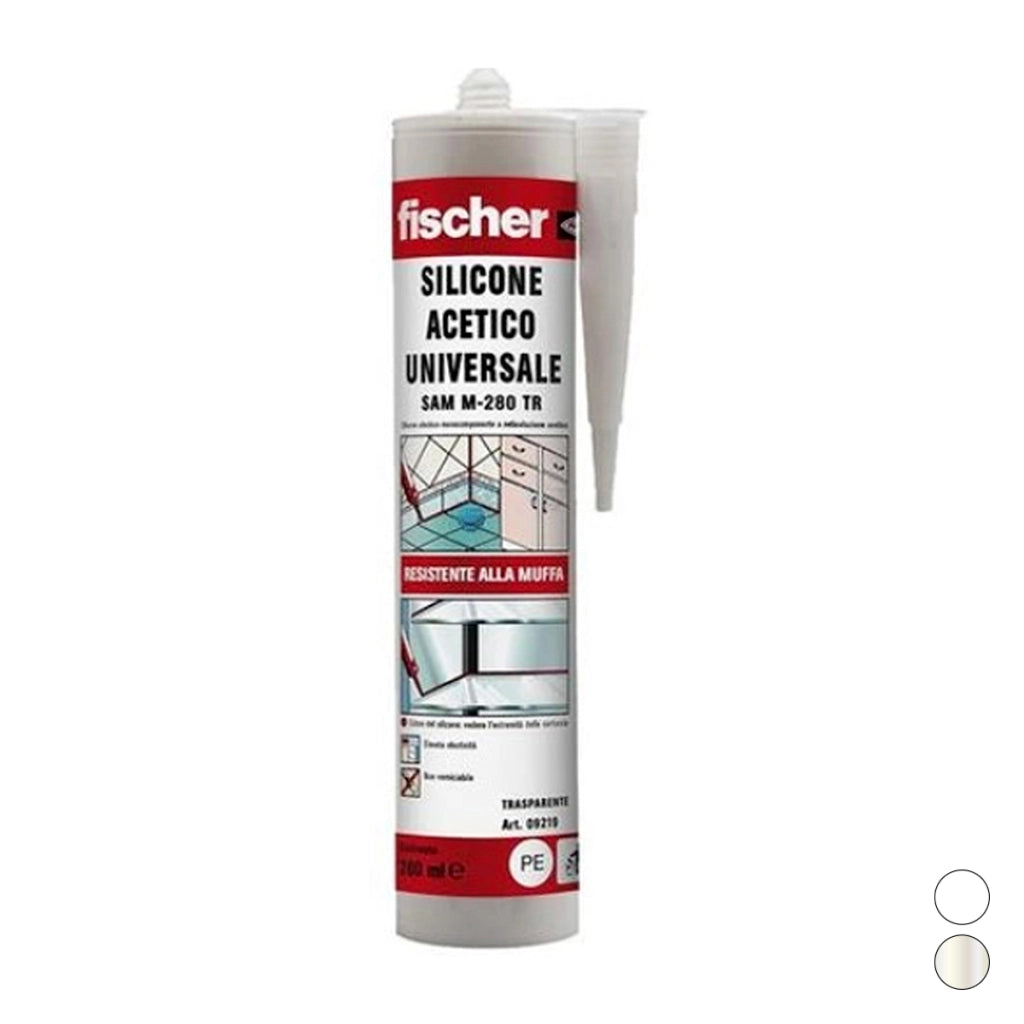 SILICONE MULTIUSO ACETICO UNIVERSALE SAM M- Bianco ml 280- FISCH- pezzi 1