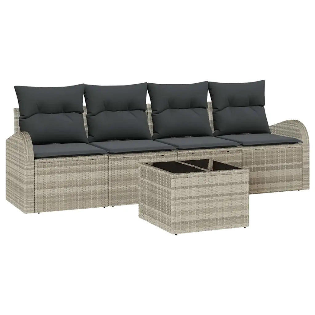 Set Divano da Giardino Grigio chiaro 55 x 55 x 37 cm polyrattan 3345912