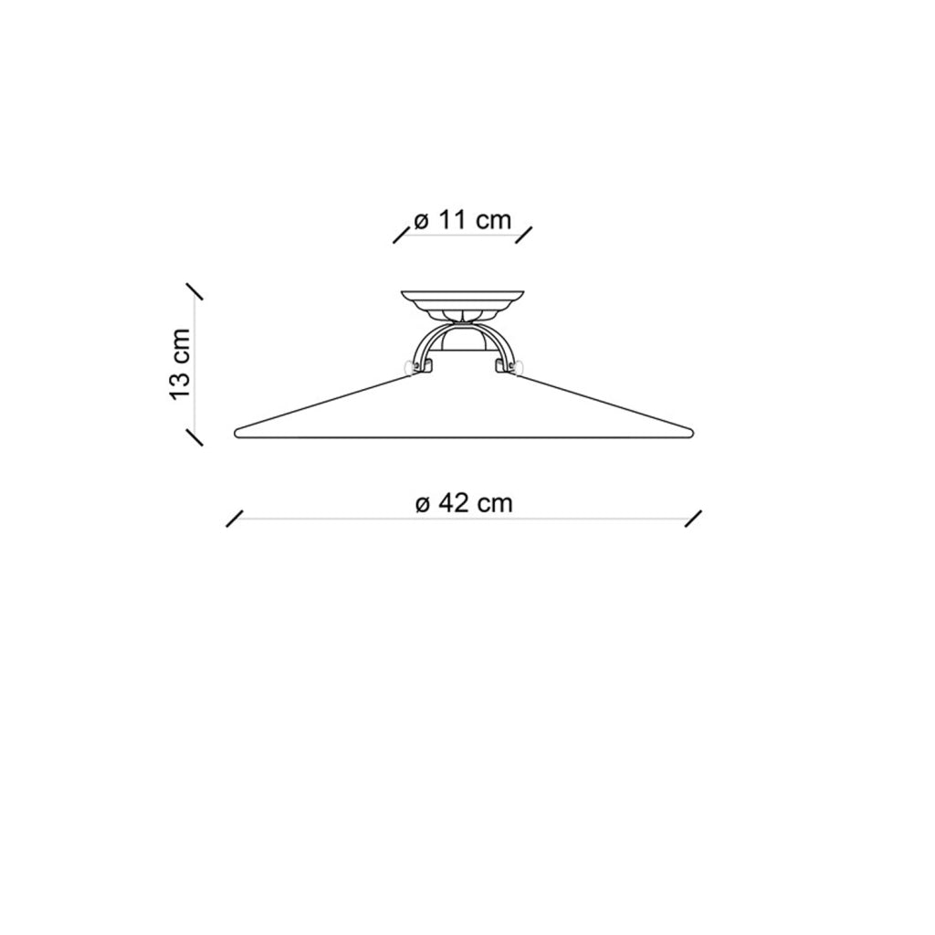 Plafoniera Industrial Minimal B&W Metallo Smaltato Bianco 1 Luce E27 42Cm