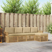 Set di divani da esterno 5 pcs Bianco e Beige 3391668