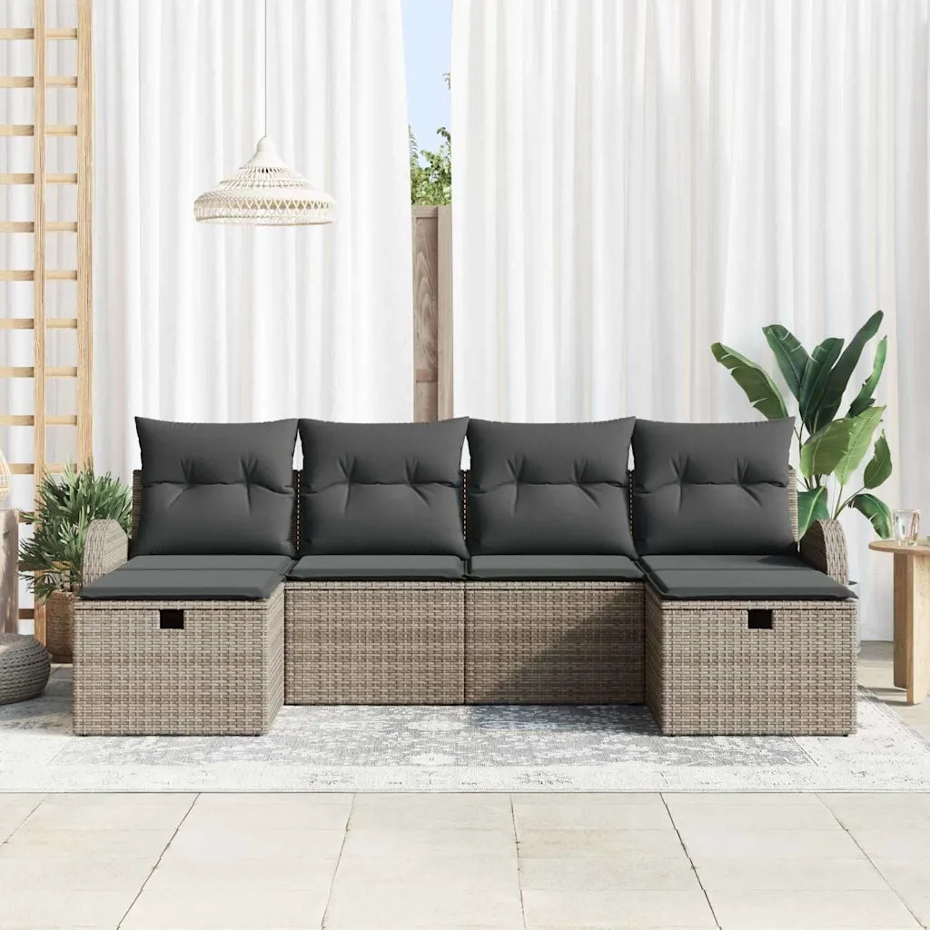 Set Divano da Giardino con cuscino 6 pcs Grigio polyrattan 3360450