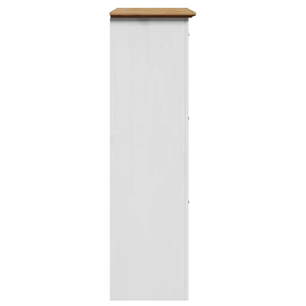 Scarpiera BODO Bianca e Marrone 80x35x118 cm 4016882