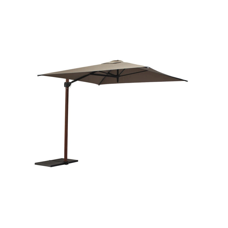 Ombrellone a palo laterale Trend Wood Q250x250 cm Made in Italy - Melange cenere