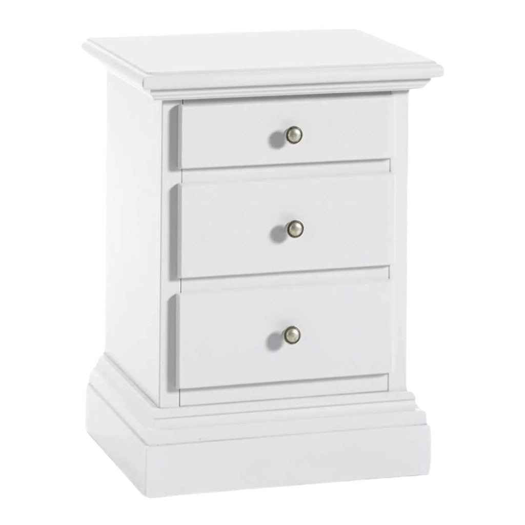 Comodino classico 3 cassetti shabby bianco sporco 50x38x65 - Mobili 2G