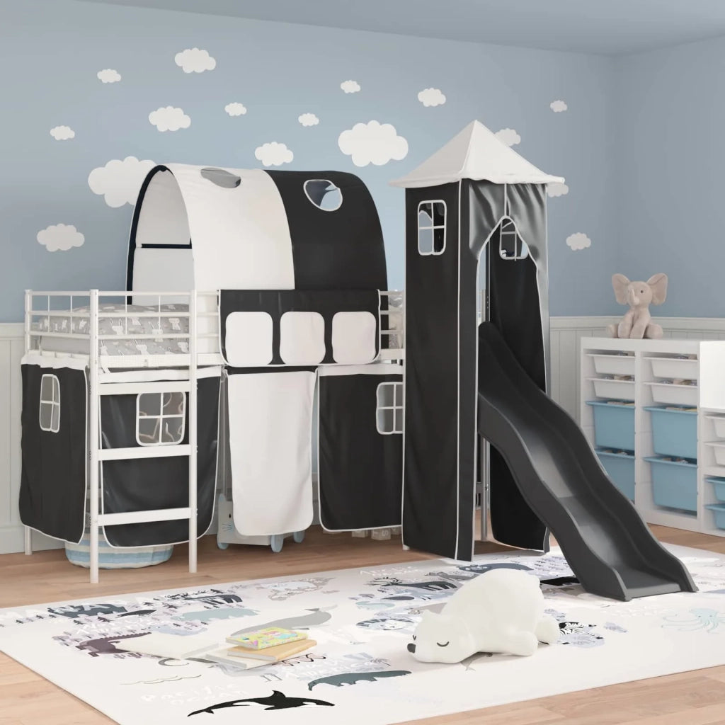Struttura del letto loft per bambini Bianco e Nero 90 x 190 cm 42020894