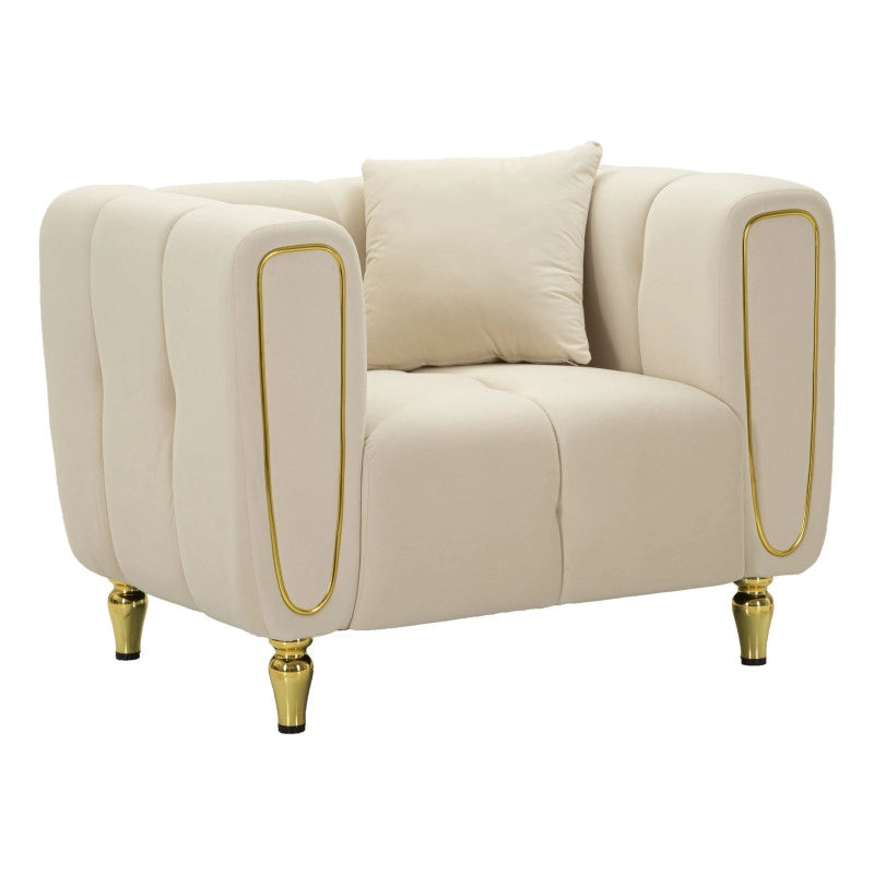 Poltrona Alma Crema Con Cuscino cm 97x81x71