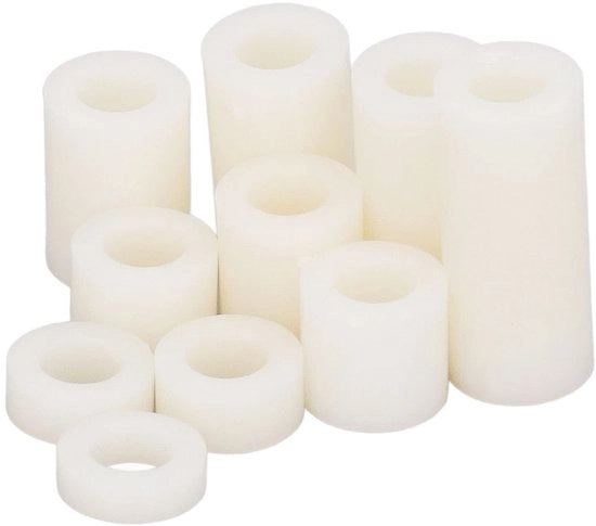 Set di 150 anelli di nylon bianchi da 6 mm