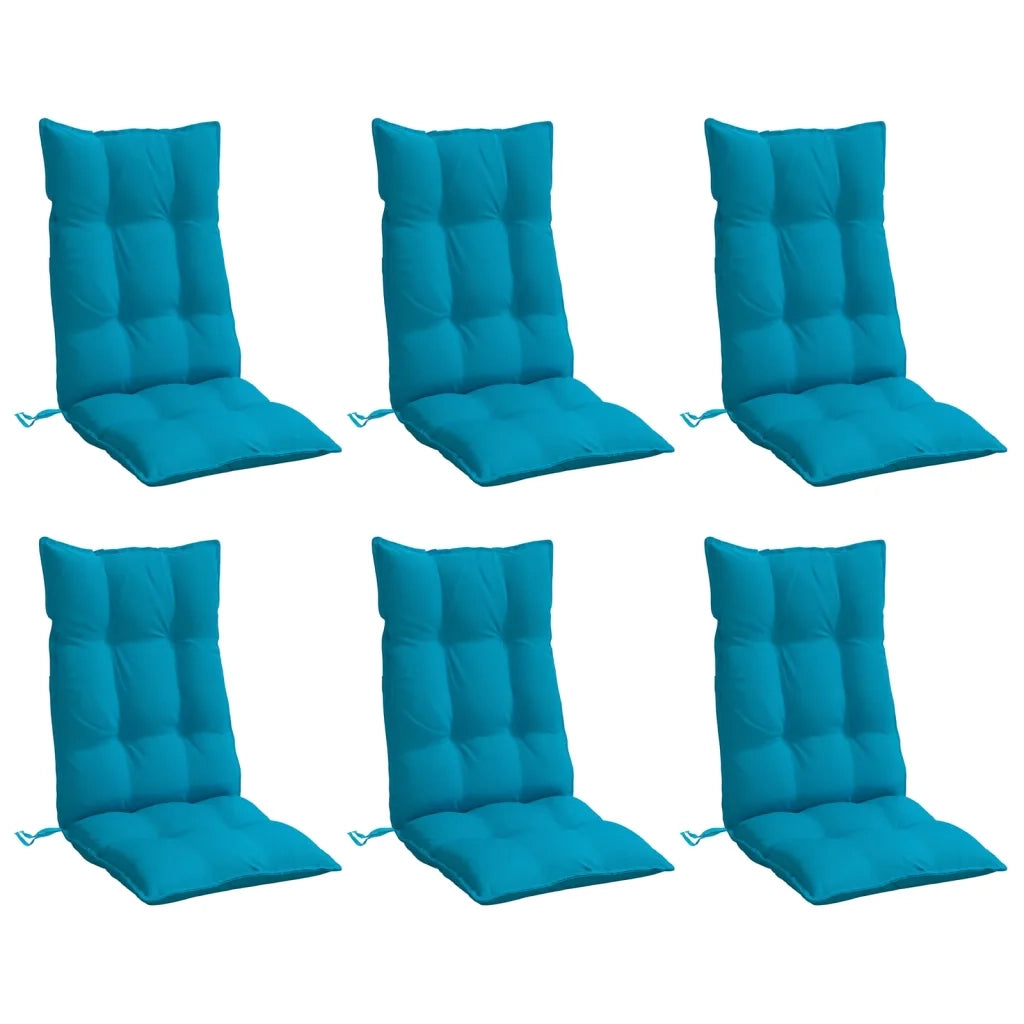 Cuscini Sedia con Schienale Alto 6 pz Blu Chiaro Tessuto Oxford 377616