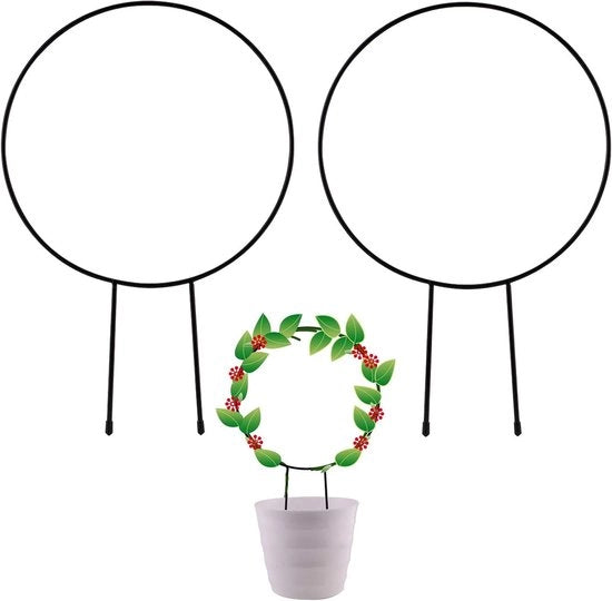 Supporto per piante in metallo da giardino - Set da 2 pezzi, 33 cm - Nera verniciata