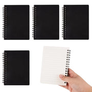 Quaderno A6, 4 pezzi, con copertina di pelle nera rigida