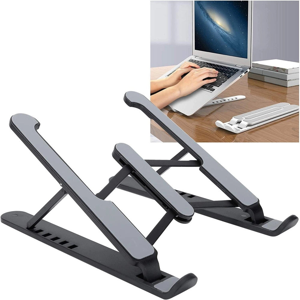 Trade Shop - Supporto Stand Pieghevole In Plastica Antiscivolo Per Laptop Notebook Tablet P1 -