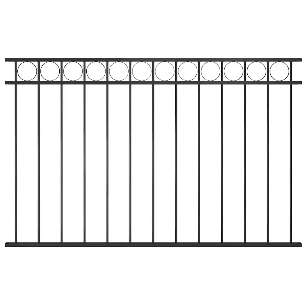 Pannello di Recinzione in Acciaio 1,7x1 m Nero cod mxl 16710