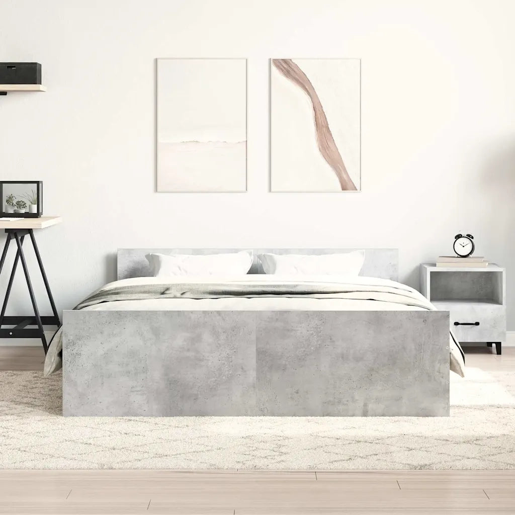 Giroletto con Testiera e Pediera Grigio Cemento 150x200 cm