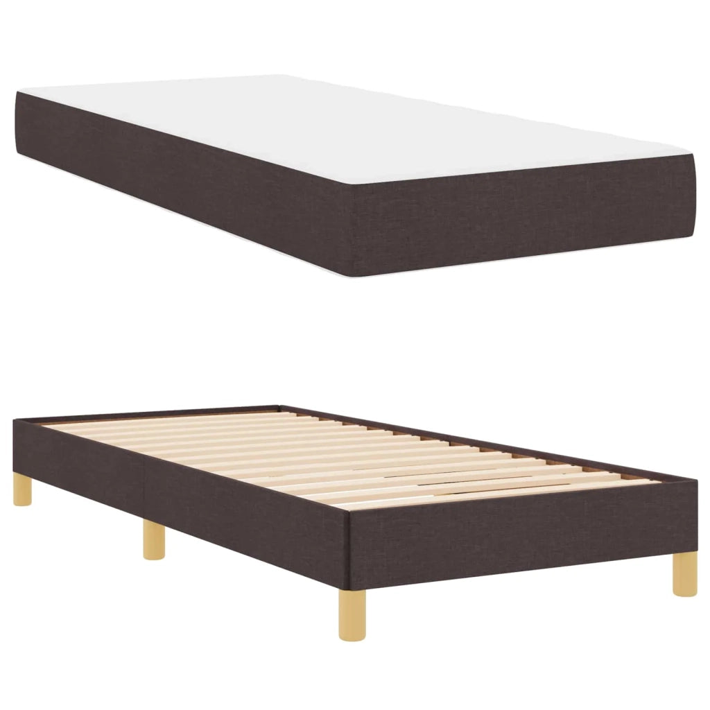 Letto a molle con materasso Marrone Scuro 100 x 200 cm Tessuto