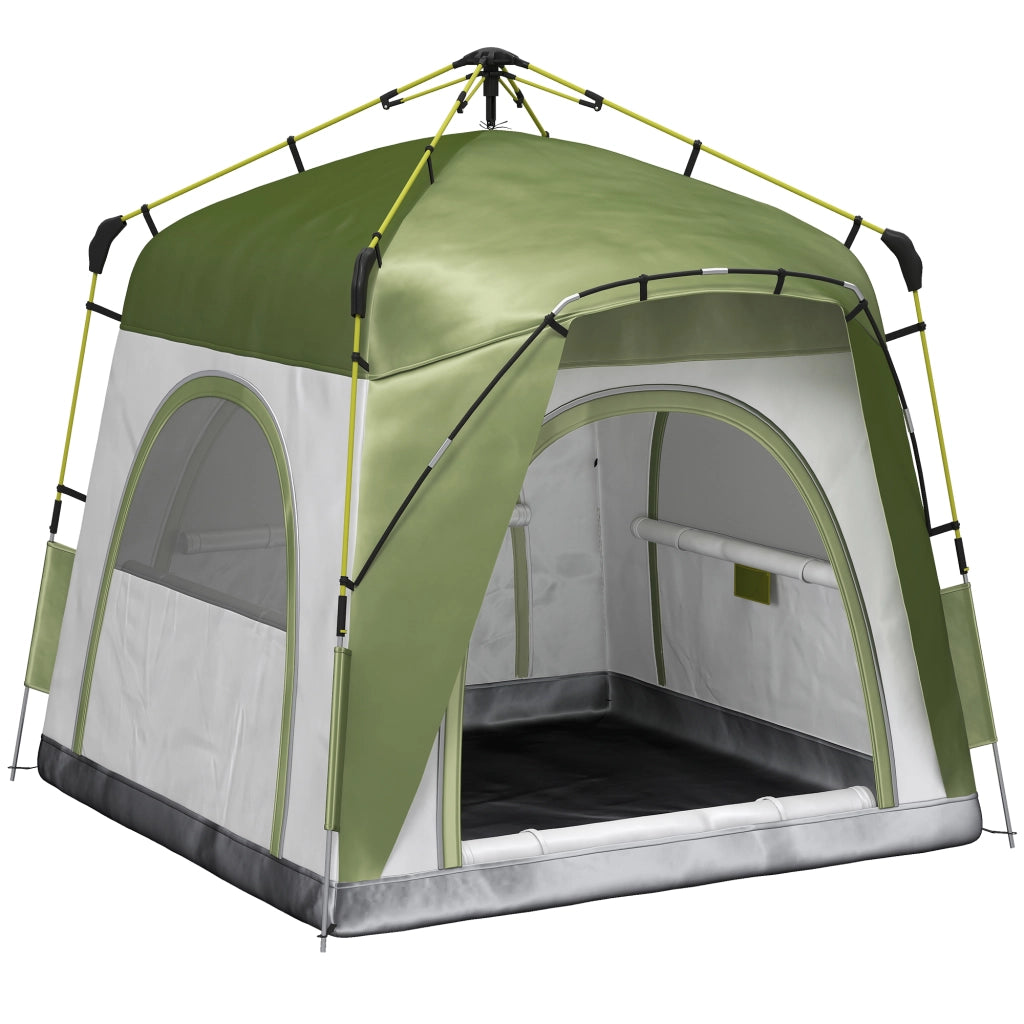 Tenda da giardino pop-up automatica ¨C Minimal ¨C Verde e grigio 240x240x199 cm