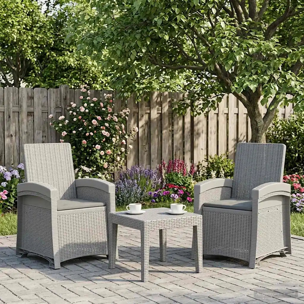 Sedia da giardino reclinabile effetto rattan 2 pcs 8012027