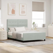Letto a molle con testiera Grigio chiaro 140 x 190 cm Velluto 3344939