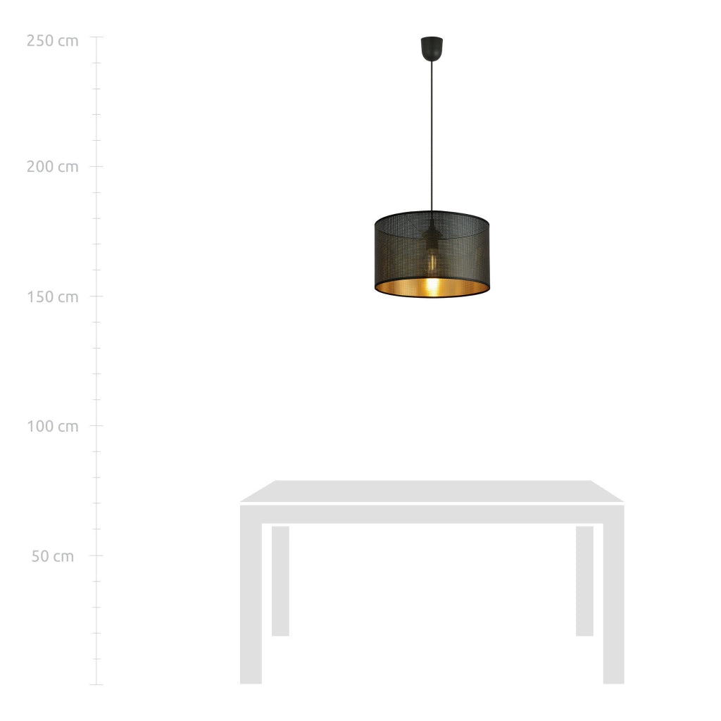 Lampada a sospensione Emibig Aston nero/oro E27 Ø35