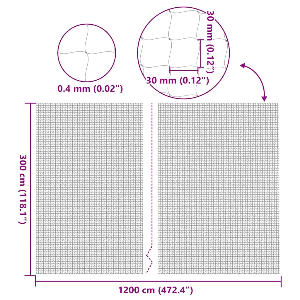 vidaXL Rete per Gatti Trasparente 12x3 m in Nylon