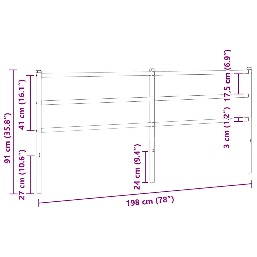 Testiera di Ricambio in Metallo Bianco 193 cm 355451