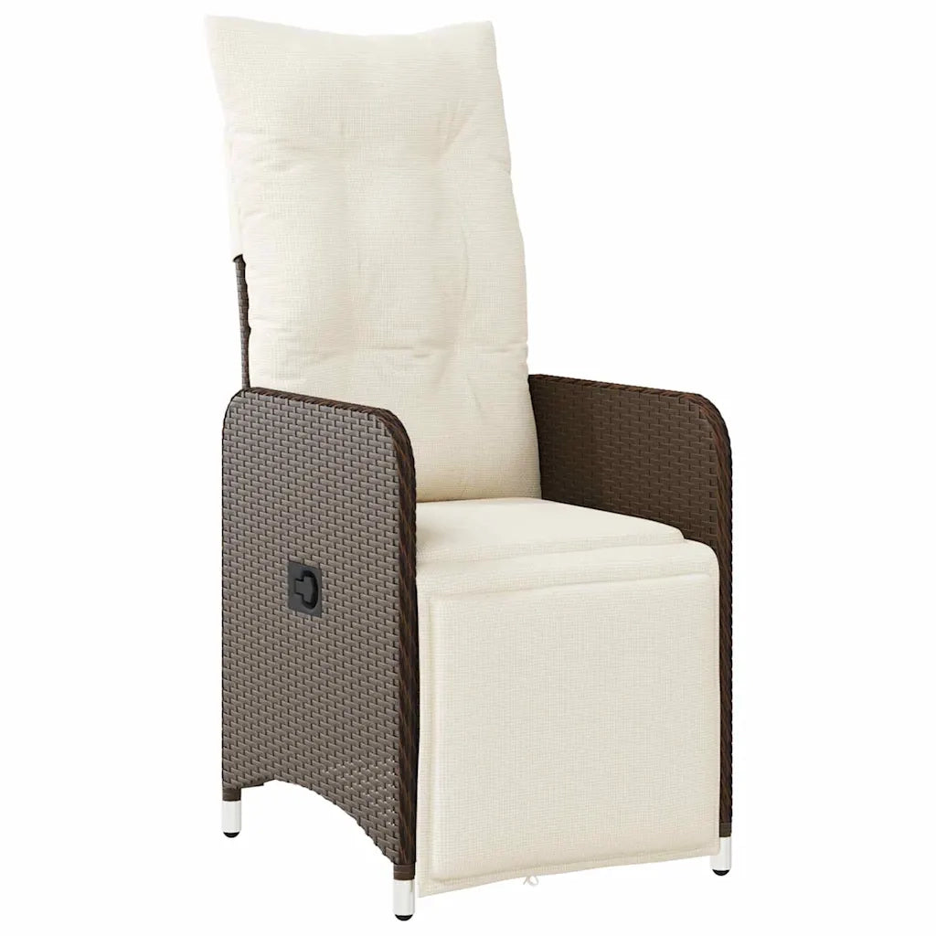 Set da Pranzo per Giardino con cuscino 9 pcs Marrone polyrattan 3379673