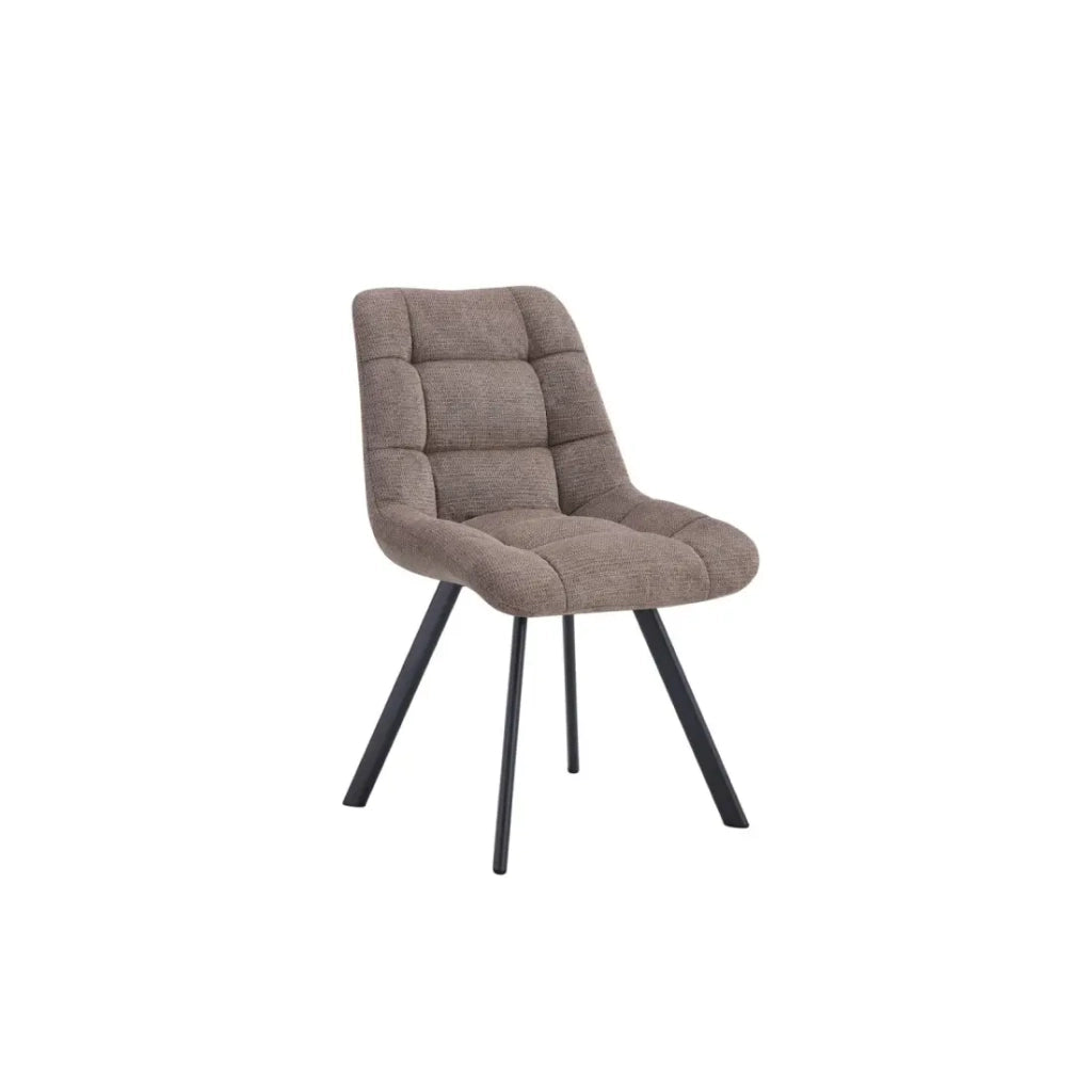 Set di 2 sedie VELMA - Tessuto pepe - Gambe in metallo - Design moderno - Eleganza naturale e contrastata