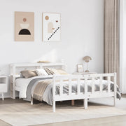 Letto senza Materasso Bianco 120x190 cm Legno Massello di Pino