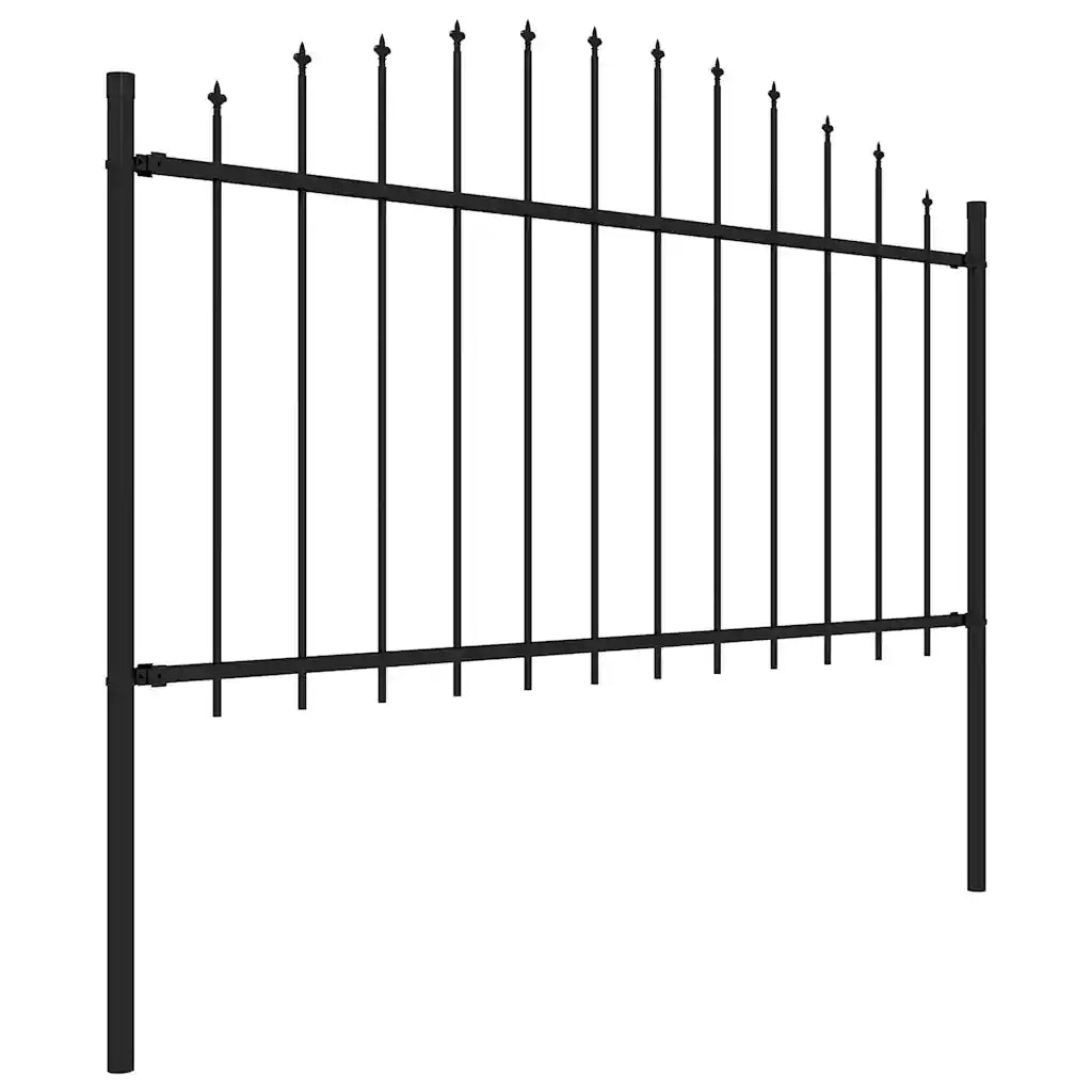 Recinzione da Giardino con Punta a Lancia in Acciaio 1603,5x150 cm Nero 277738