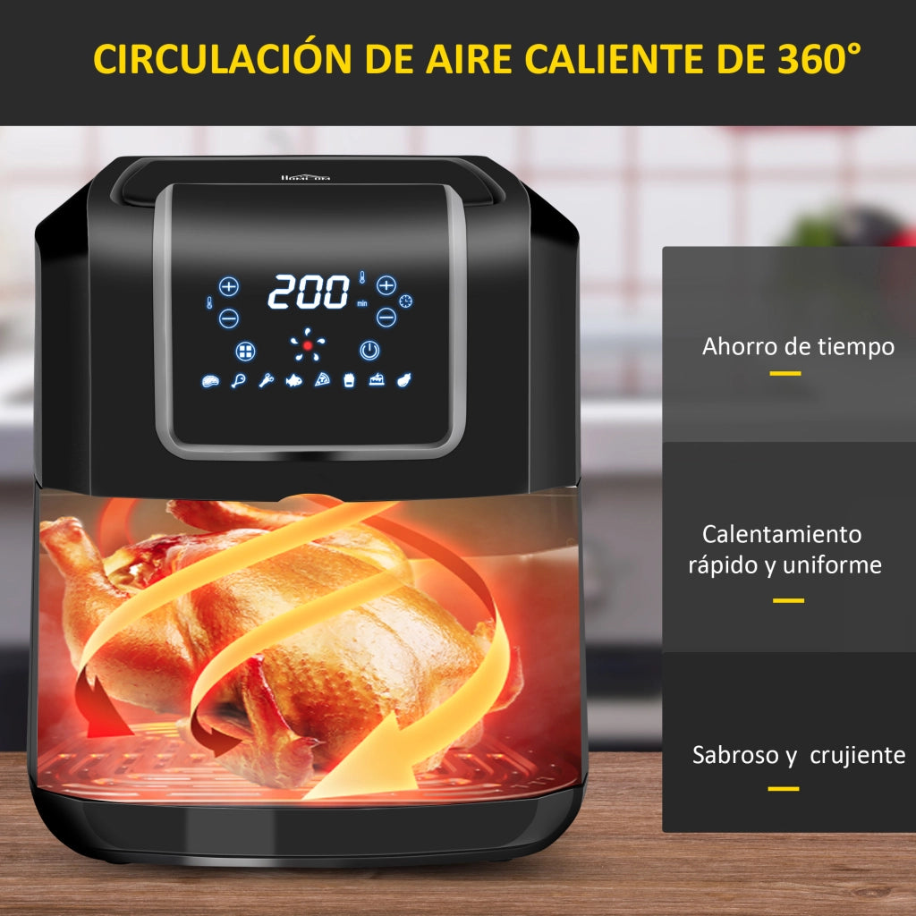 Friggitrice ad Aria 6,5L 1700W con 8 Programmi e Cestello ¨C Minimal ¨C 36,5x29x33,8 cm Nero