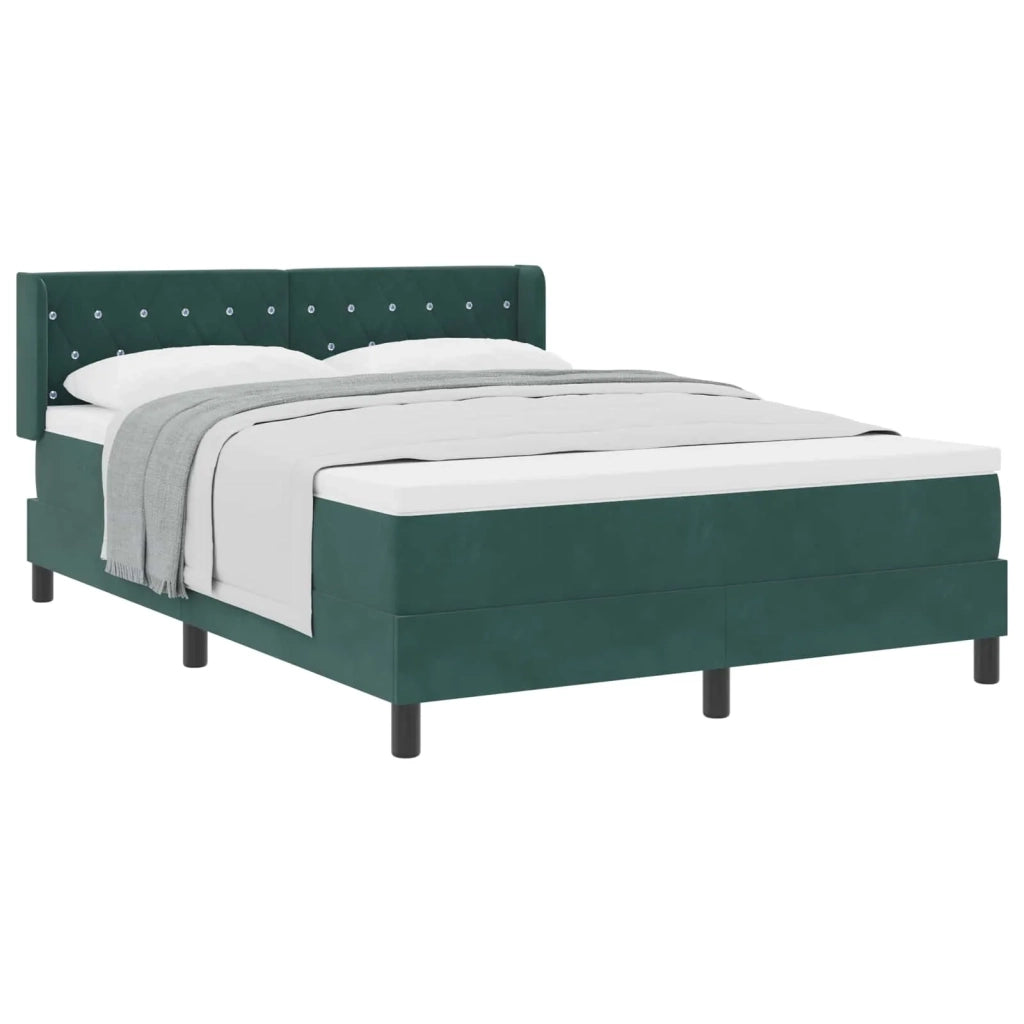 Letto a molle con testiera Verde Scuro 190 x 140 cm Velluto 3341411