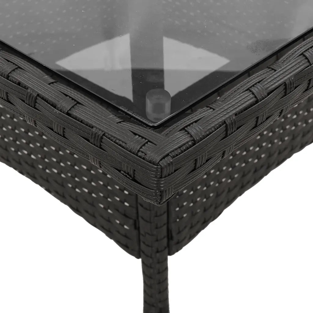 Set da Pranzo da Giardino con Cuscini 5 pz Polyrattan e Vetro