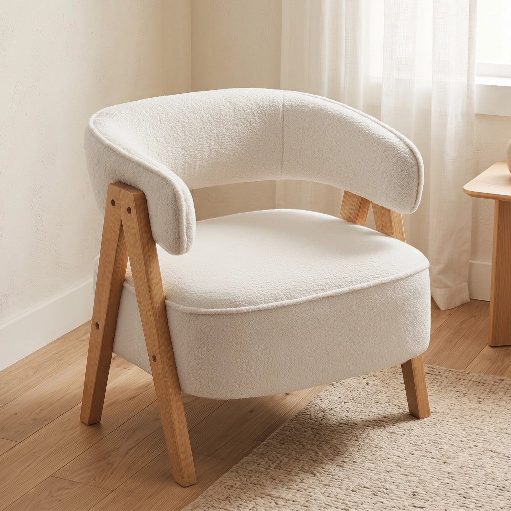 Poltrona relax in tessuto ¨C Minimal ¨C 70x64x71 cm, bianco
