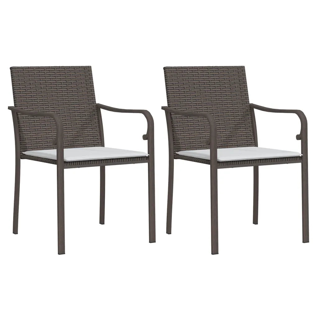 Set Pranzo da Giardino 3pz con Cuscini in Polyrattan e Acciaio 3186953