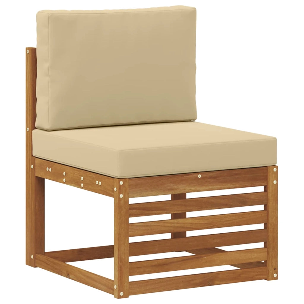 Set di divani da esterno 5 pz Naturale e Beige Poliestere 3374788