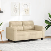 Divano a 2 Posti-Sofa 2 Posti Crema 120 cm in Tessuto Microfibra