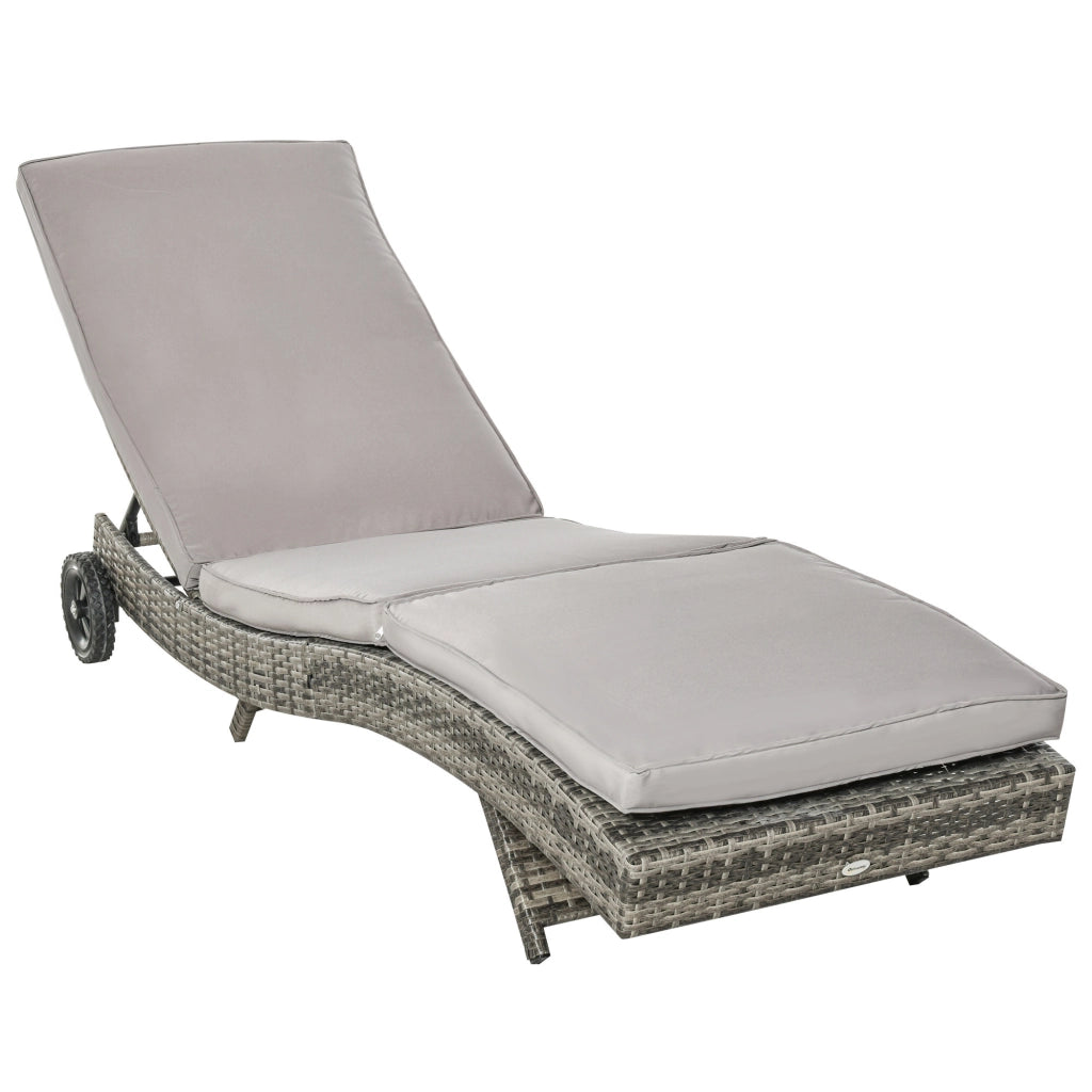 Sdraio da Giardino ¨C Minimal ¨C Grigio, Rattan PE, 207x70x70cm