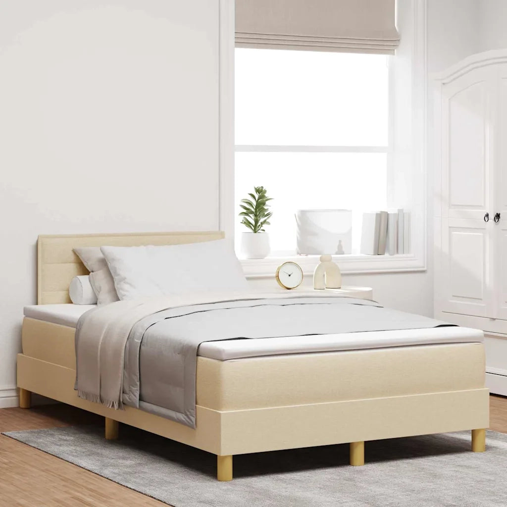 Letto a molle con cuscino Crema 120 x 200 cm Tessuto 3338837