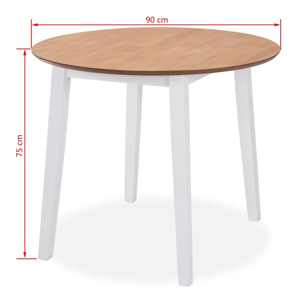 Set da Pranzo 5 pz in MDF e Legno di Hevea Bianco 274943