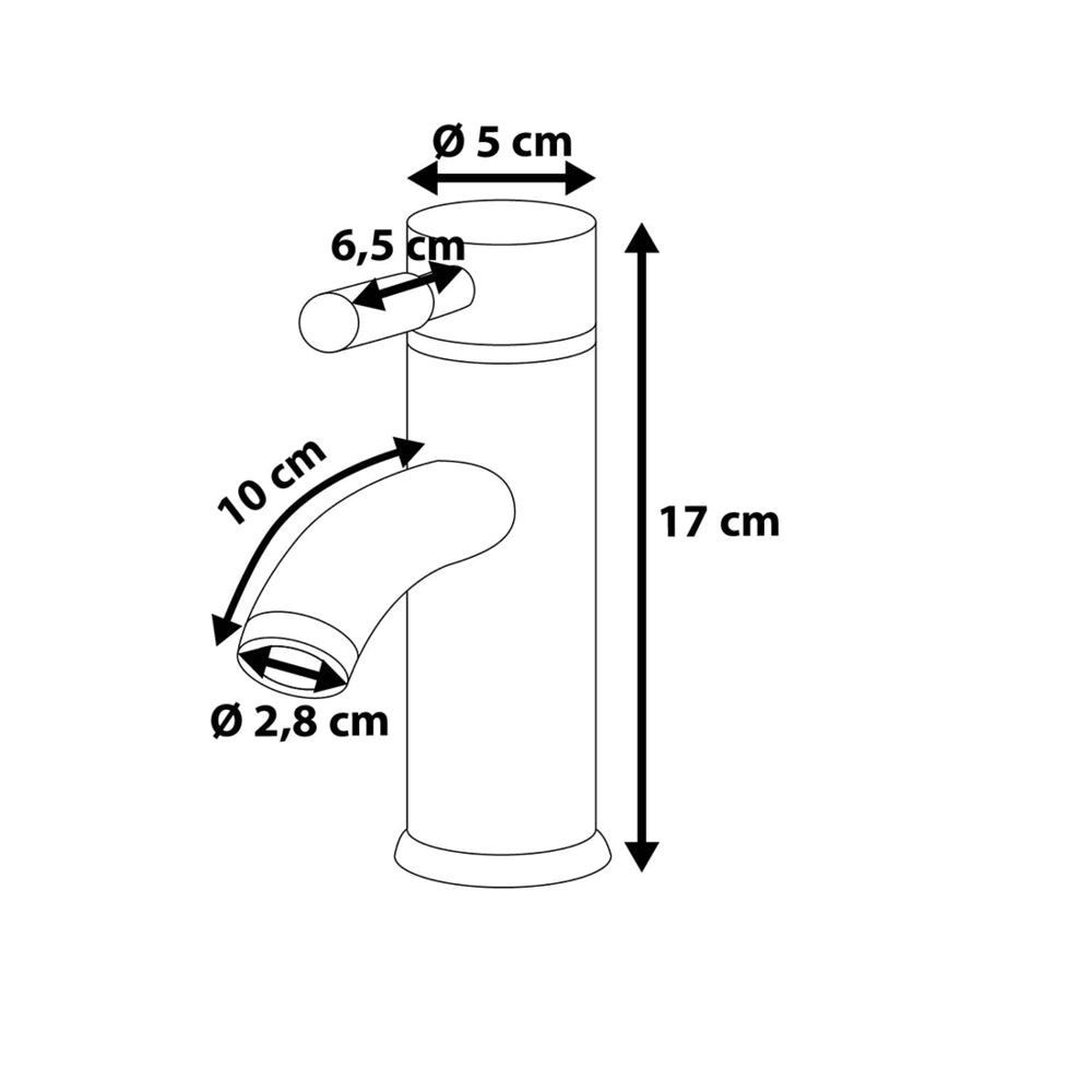 Rubinetto lavabo Rubinetto monocomando per bagno moderno in metallo cromato argento