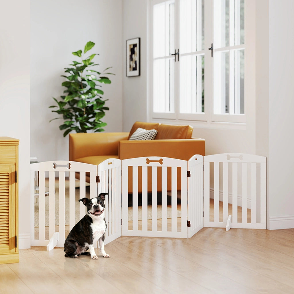 Cancello per Cani ¨C zephmum ¨C Bianco 258x30x61 cm
