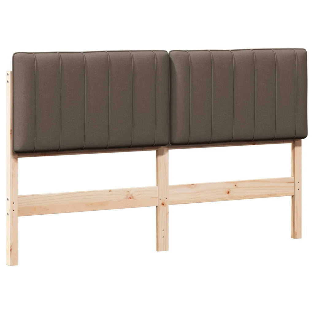 Testiera imbottita Marrone e taupe 150 cm Pino massello 880176