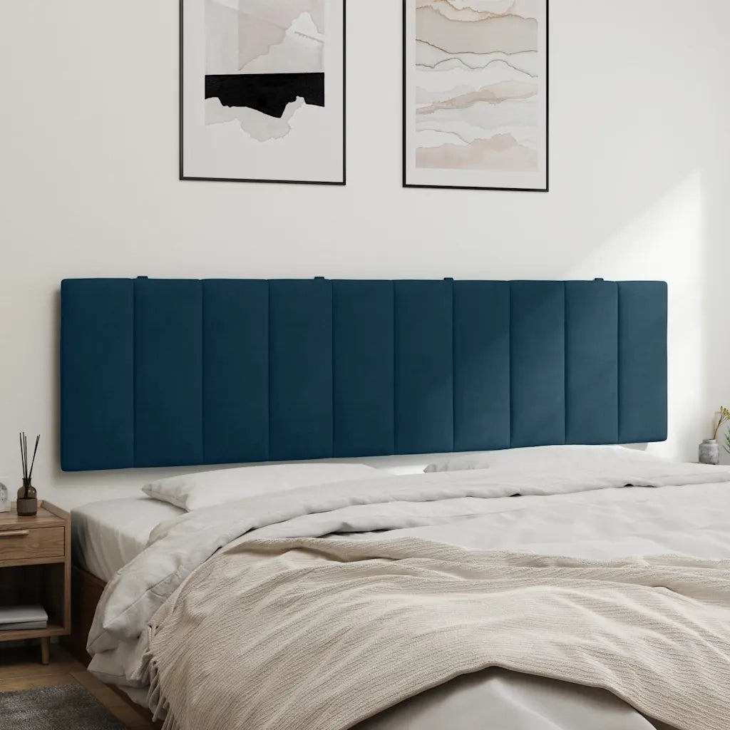 Cuscino Testiera Hanko Blu 180 cm in Velluto 374685