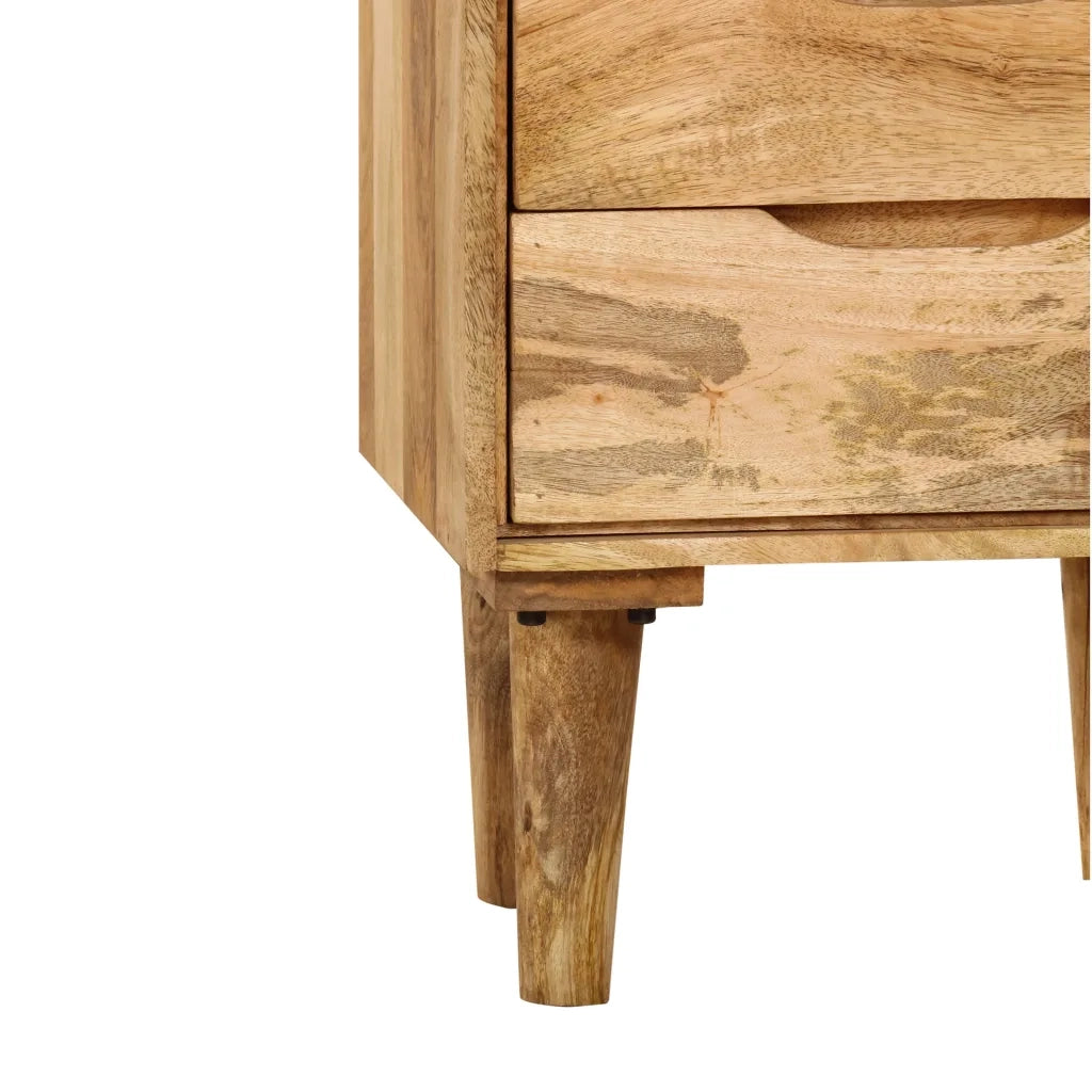 Comodino in Legno Massello di Mango 40x30x59,5 cm 246788