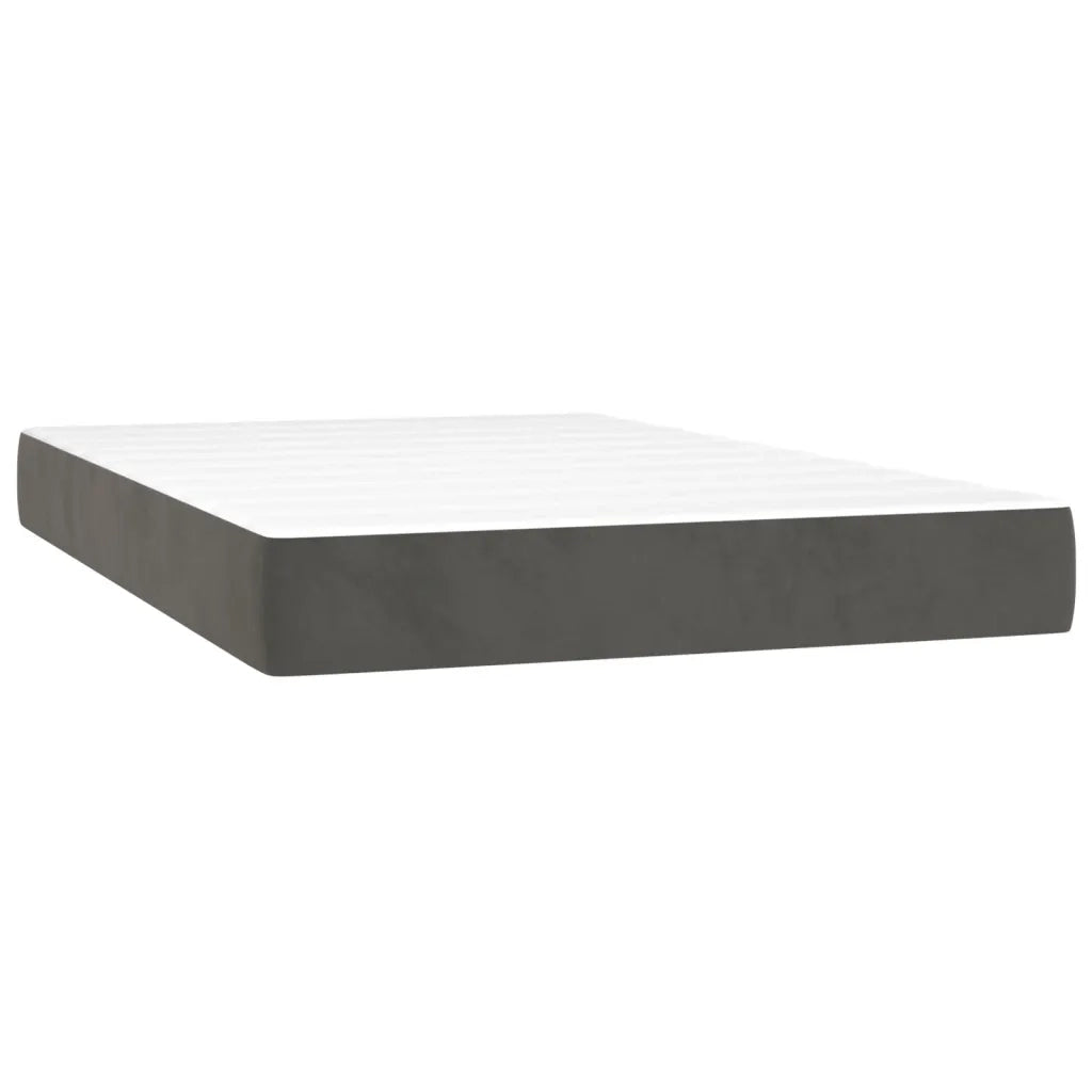 Giroletto a Molle con Materasso Grigio Scuro 120x200 cm Velluto 3141174