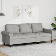 Divano a 3 Posti-Sofa 3 Posti Grigio Chiaro 180 cm in Velluto 799686