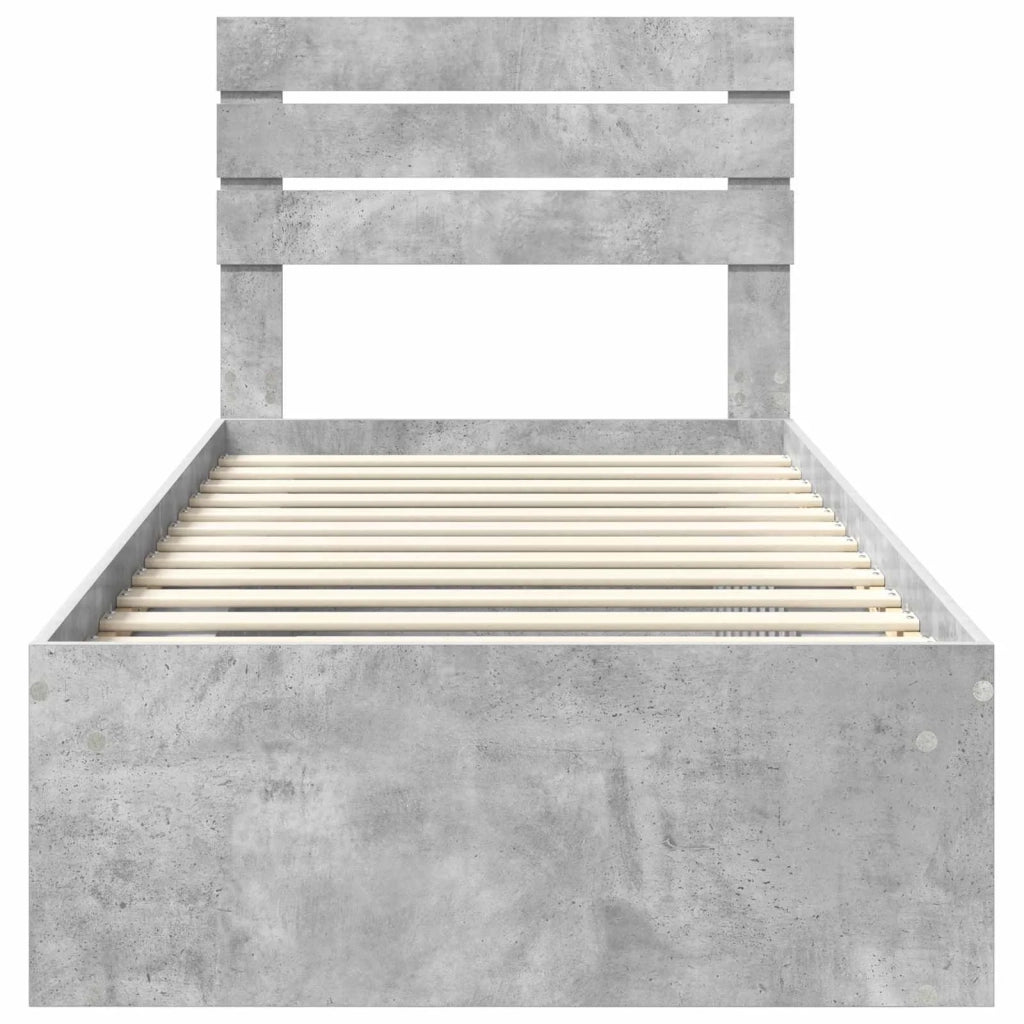 Letto singolo | Letto per adulti | Struttura del letto Grigio Concret¨¨ 90 x 190 cm Pino massello